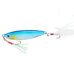 <span class=keywords><strong>Leurre</strong></span> de pêche coulant OEM avec plume blanche et fil scintillant pour la pêche en eau salée, pour maquereau, bar et poissons prédateurs - Product Image 1