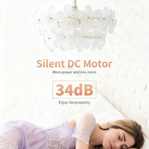 Lámpara de araña floral de cristal LED redonda dorada E27, cuida la vista, para dormitorio o habitación de niña - Product Image 4