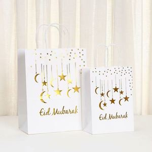 New <b>Light</b> Luxury Classic Brown Kraft Paper Bag Customizable Bronzing Moon Design Reusable Eco-friendly Shoulder Handle Portable - Product Image 3