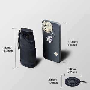 Của Phụ Nữ Của Nhãn Hiệu Dual-Sử Dụng Sáu Gấp Chống Uv Ô Mặt Trời Mưa Bảo Vệ Mini Túi Dây Kéo Thiết Kế Cổ Điển Du Lịch - Product Image 2