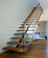 Prima moderne américain en bois massif flottant escaliers Invisible Stringer pour intérieur décoratif maison salon appartement escaliers