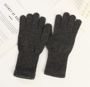 Gants d'hiver chauds pour hommes, tricotés double face, compatibles écran tactile, avec laine épaisse et antidérapants, pour activités extérieures, vente en gros - Product Image 5