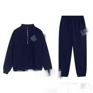 Sonbahar Kış Sporları Kapüşonlu Sweatshirt Gümüş Baş Logolu Bol Kesim Erkek & Kadın Spor Giyim Seti Toptan Özelleştirme - Product Image 4