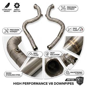 Vortex SS304 Heat Shielded Downpipe System for Mercedes Benz W205 C63 C63S AMG M177 4.0T V8 2015-2021 Motorsport Tuning <b>Kits</b> - Product Image 1