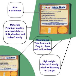 Libro de Tela de Animales Salvajes para Niños |   Libro de aprendizaje sobre animales de la selva y el safari |   Actividad de identificación y reconocimiento de animales - Product Image 2