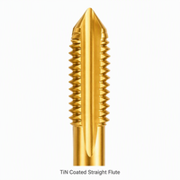 Tap Mesin HSS Berlapis Titanium SAE 1/4-2 Inch Straight Flute HRC62 Tap Ulir Kanan untuk Baja Stainless CNC Tapping