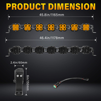 Barre lumineuse LED 46 pouces 7 pods, trèfle à quatre feuilles ambré, 210W, étanche IP67, faisceau combiné, éclairage de remplacement tout-terrain 12-24V pour camion/SUV 5000