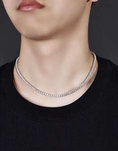 สร้อยคอผู้ชาย TK Hot Sale ประดับโมอิสซาไนต์สีขาว VVS ขนาด 5 มม. เงินแท้ชุบทองคำขาว 18k ชุบโรเดียม พร้อมใบรับรอง GRA - Product Image 5