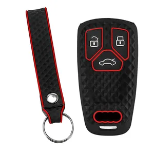 <span class=keywords><strong>Porte</strong></span>-clés en silicone pour clés de voiture, étui de protection pour clés <span class=keywords><strong>Audi</strong></span> Q5 Q7 TT A4 B9 A5 A6 8S 8W 4M S4 S5 S7 TTS TFSI <span class=keywords><strong>RS</strong></span> - Product Image 1