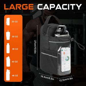 Sac de sport magnétique pour hommes et femmes, porte-bouteille magnétique avec poche transparente pour téléphone tactile, sacs de sport portables à bandoulière - Product Image 3