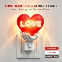 Nouvelle Arrivée 2026 : Lampe Murale Décorative LED Thème Saint-Valentin en Résine Certifiée avec Interrupteur à Bascule pour Prise de Nuit - Vente en Gros
