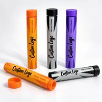 Tube d'emballage pour cigarettes roulées hermétique 98mm 120mm, tube en plastique noir anti-UV personnalisé à l'épreuve des enfants avec couvercles pour pré-rouleaux