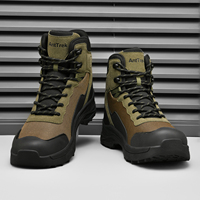 Bottes tactiques mi-mollet imperméables à bout carré, semelle extérieure en caoutchouc, tige en PU Oxford, fermeture auto-agrippante pour la randonnée en extérieur