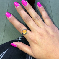 Cincin batu permata Aloi seng Retro trendi, cincin suasana hati batu berubah warna sensitif suhu