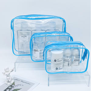 Bolsa de maquiagem pequena PVC transparente personalizado Saco de higiene pessoal personalizado para vestuário sapatos meias peles embalagens sacos plásticos duráveis - Product Image 6