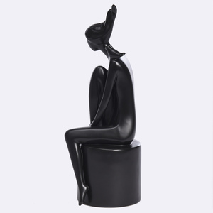 รูปปั้นผู้หญิงตกแต่ง,รูปแกะสลักสำหรับโต๊ะทำงานในบ้านสำนักงานสีขาวสไตล์มินิมอลลิสต์ - Product Image 5