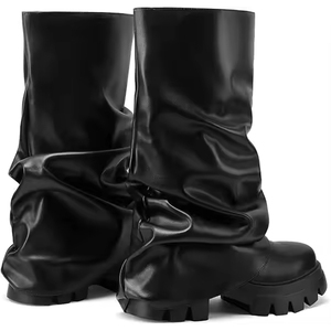 <span class=keywords><strong>Stivali</strong></span> <span class=keywords><strong>con</strong></span> <span class=keywords><strong>tacco</strong></span> alto stile stile autunno inverno Casual da donna a metà polpaccio gotico <span class=keywords><strong>con</strong></span> plateau a punta tonda - Product Image 2