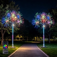 Guirlande lumineuse LED en métal à commande par application, effet feux d'artifice, couleurs RGB changeantes, étanche IP65, pour extérieur, jardin, Noël, fête, décorations lumineuses à pixels