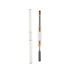 Pinceau double embout en nylon pour nail art, stylo applicateur pour gel UV acrylique, extension, spatule de modelage, outil de manucure - Product Image 2