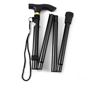Bastón Plegable Ajustable de Aleación de Aluminio con Mango en T y Punta de Goma, Bastón de Senderismo Portátil para Viajes de Personas Mayores - Product Image 1