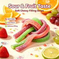 Candy Bulk Wholesale OEM/ODM Custom Private Label Assorted Fruit Flavor Gummy Candy Licorice Sour Belt Strip Soft Chewy Candy