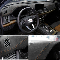 Housse de tableau de bord pour Audi Q5 2018, noire, en cuir italien de luxe, kit de protection de l'intérieur de la voiture