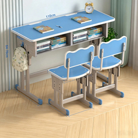 Ensemble de bureau et chaise d'apprentissage pour 2 enfants, table d'étude réglable en hauteur pour la maison, l'école et le bureau