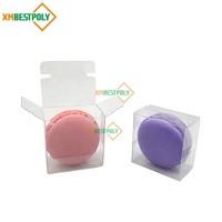 Vente en gros Emballage de biscuits macaron personnalisé Boîte pliante en plastique PET transparent et transparent