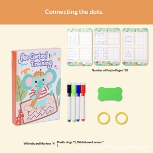 Livre d'entraînement <span class=keywords><strong>à</strong></span> la maîtrise du stylo Montessori pour la maternelle, cartes postales de peinture éducatives, lignes simples, graffiti effaçables - Product Image 3