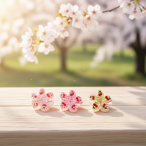 Fermaglio per capelli a forma di frangipani con stampa ciliegia, 8 cm - Product Image 2