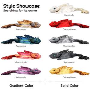 ปี 2024 ฟิกเกอร์แอคชั่นแบบขยับได้ ปีกขนนกมังกรไวเวิร์น ผลิตด้วยเครื่องพิมพ์ 3 มิติ วัสดุ PLA ได้รับการรับรองมาตรฐาน ASTM น้ำหนัก 80 กรัม ของเล่นฟิดเจ็ตปีใหม่ - Product Image 2