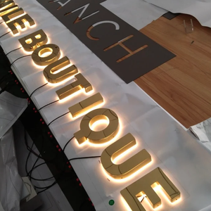 Китайский изготовленный на заказ 3D вывески Halo освещенные светодиодные буквы с подсветкой логотип освещенные буквы светящиеся буквы металлические рекламные щиты - Product Image 3