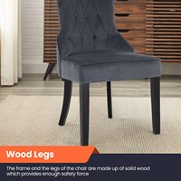 Fauteuil moderne gris tapissé en bois massif, chaises d'appoint, ensemble de chaises de salle à manger, maison, cuisine, chambre, salon, cuisine 2