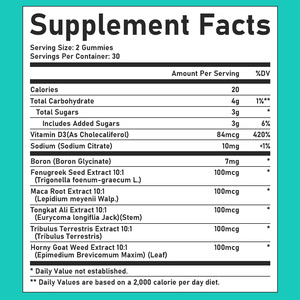 Factory Direct Male Performance Gummies with Total Carbohydrate Support Healthy Muscle Tasty Support Male Wellness Gummies - Product Image 2