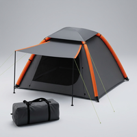 Tente de camping gonflable solaire avec pompe à air électrique, gonflage automatique en 1 minute, tente de glamping de luxe 4 saisons avec panneau solaire