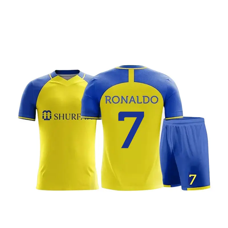 22/23 All Nassr ronaldos jersey 7 # uomini + bambini uniformi da calcio maglie da calcio personalizzate Football shiira Soccer Jersey Wear