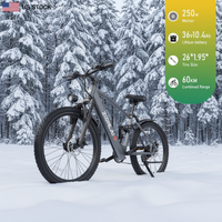 Bicicleta Eléctrica WindChaser 36V 500W, Cuadro de Acero al Carbono de 26 Pulgadas, Batería de 13AH, Frenos de Disco, Bicicleta Urbana