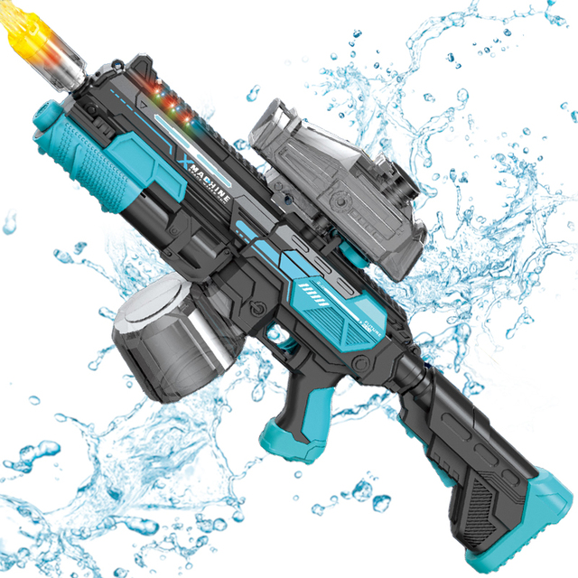 Boys Outdoor Shooting Game Splat Blaster Toy Gun Swimming Pool Automatic Electric Space Water Gun M416 With Light for Children