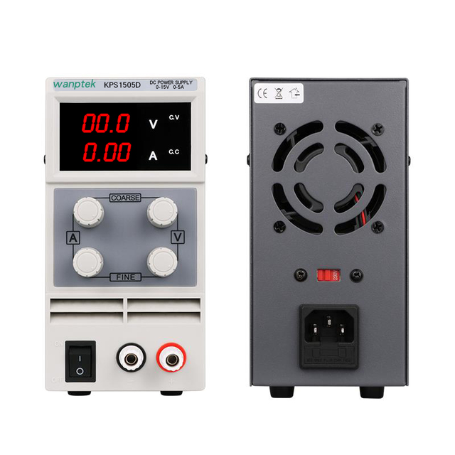 WANPTEK 15V 5A BENCH DC POWER SUPPLY, POWER SUPPLY, 3 BIT LED, REPAIR,LAB,TEST, MEASURE, SCHOOL,CHARGE, ELECTROPLATE, KPS1505D