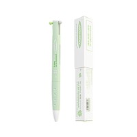Stylo Gel Tricolore Trèfle Porte-Bonheur 0,5 mm, Corps Triangulaire Mat, Encre à Pression, Stylo Étudiant en ABS pour Notes Scolaires et Études