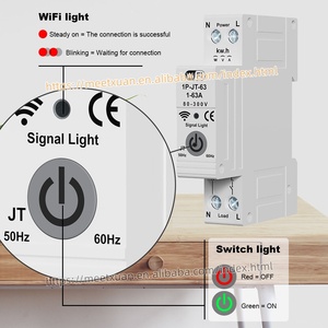 Interrupteur horaire intelligent WIFI Tuya, compteur d'énergie, surveillance KWH, relais temporisé 1P 63A, télécommande par téléphone portable Smartlife, disjoncteur - Product Image 4