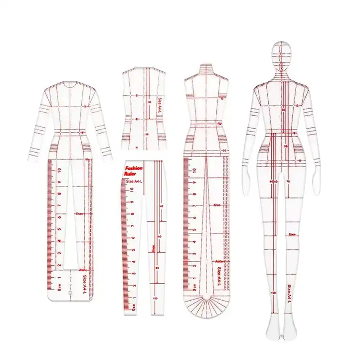  Sewing Ruler Set, Plastic Fashion Metric Ruler Acrylic