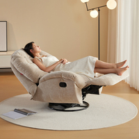 Nouveau Fauteuil Inclinable Velours Une Place Pivotant Manuel Grande Taille, Canapé Relax Fauteuil Salon
