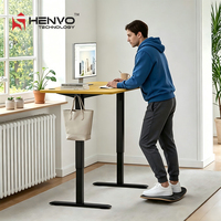 Bureau debout électrique réglable en acier Henvo - Design moderne, contrôle intelligent par application Bluetooth, mémoire des paramètres, garantie de 5 ans, pour le bureau