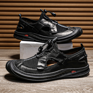 Sandalias de Cuero Genuino para Hombre, Casuales, para Conducir, Antideslizantes, de Suela Blanda, Ligeras, Transpirables y de Secado Rápido, para Primavera, Verano e Invierno - Product Image 4