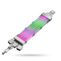 Cable de Extensión de Alimentación para Tarjeta Gráfica, 12+4 Pines PCIE 4.0 12 VHPWR, Fuente de Alimentación para GPU, Tira ARGB, Cable Flexible de Neón para PC