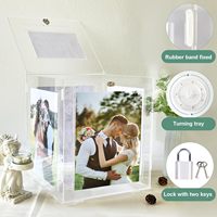 Anpassbare Moderne Acryl-Hochzeitskarten-Box mit Drehbarem Aufbewahrungssystem & Leichtgewichtige Große Transparente Präsentationsbox