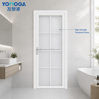 Puerta Batiente de Doble Acristalamiento Resistente para Baño, Apta para Hogares y Hoteles