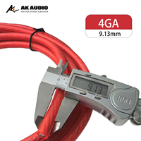 AK-4GA 4 Gauge 2500W Amplifier Subwoofer Audio mobil, Kit instalasi Speaker kabel kawat instalasi