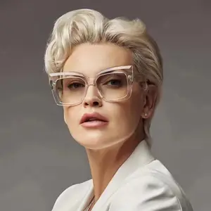 Brand Designer Newest Sunglasses 2022 Fashion Retro Colorful Lens Women Oversized Square Sunglasses Brand